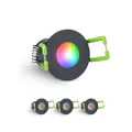 LongLife LED 4er Set Einbaustrahler Mini 3W RGBW anthrazit RAL 7016 IP65 Dimmbare Strahler für Terrassenüberdachung, Carports, Dachüberständen