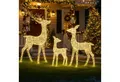 BURI Dekofigur 3er Set LED Rentiere 700 LEDs mit Timer Weihnachtsdeko Outdoor