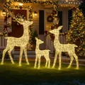 LED Rentiere Rentierfamilie 3er Set 700 LEDs mit Timer Weihnachtsdeko Outdoor