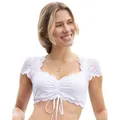 Nina von C. Dirndl-Bluse, Kurzarm Damen,38,Weiß