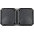REV AquaStorm Steckdose 2-fach Aufputz | IP55 - Grau