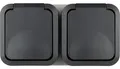 REV 0004090400 AquaStorm, Doppelsteckdose-Feuchtraumsteckdose, IP44, Zweipolig