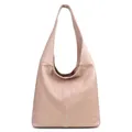 Made in Italy Damen Leder Tasche Shopper Schultertasche Umhängetasche Handtasche Beuteltasche Hobo Bag Ledertasche Nappaleder Antikrosa