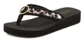 Badezehentrenner, Badeschuh mit Ringapplikation "Italy" VEGAN, Gr. 36, schwarz/leo