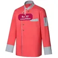 Clinotest Kochjacke langarm - 95 Grad waschbare, kochfeste Kochjacken ohne Einlaufen (1-St) Kochhemd aus 65% Polyester, 35% Baumwolle, mit Druckknopfverschluss rosa XL