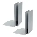 Alco-Albert 4303-10-4 - Buchstützen aus Metall, 4 Stück, grau, 14 x 24 x 13 cm, für Schule, Büro und Zuhause