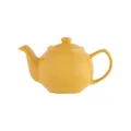 Price & Kensington Englische Teekanne für 6 Tassen, aus hochwertigem Steingut, Teekännchen in brilliantem senfgelb, mikrowellen- und spülmaschinenfest, Vintage Teebereiter