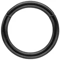 Wildcat Nasenpiercing Hinged Ring für Ohr, Lippe, Nase, Bauchnabel, 1 Stück, Titan Grad 23 - wasserfest, hautverträglich, Schwarz schwarz Stärke: 1,2mm-Durchmesser: 9,0mm