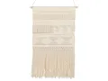 Beliani Wanddekoration Baumwolle beige handgemacht Boho Wandbehang mit Fransen Kamoke