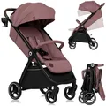 LIONELO INGRID Kinderwagen bis 22 kg von 6 Monaten bis 4 Jahren Große 360° schwenkbare Räder Volle Federung Einhändig zusammenklappbar Verstellbare Rückenlehne und Fußstütze Großes XXL-Verdeck