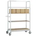 Manuflex VARIMOBIL Mobiler Etagenwagen 4 Fachböden 250 kg 600 x 1.030 x 1.650 mm Hellgrau