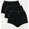 sloggi Maxislip 24/7 Cotton (3er Pack) höher geschnittene Passform, elastisch, Spitze, blickdicht, weich schwarz 54