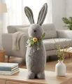 Dekoleidenschaft Hasenfigur Filz grau, 50 cm groß, Osterhase Deko, Osterdeko Figur, Osterfigur stehend