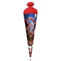 ROTH Schultüte 70 cm groß mit Motiv Robo Drache – runde Zuckertüte zur Einschulung mit Filzverschluss und Stabiler Rot(h)-Spitze
