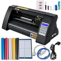 VEVOR Vinyl Schneideplotter 375 mm, Folienschneider Max. Schnittbreite 285 mm, Plottermaschine Signmaster-Software, Plotter Windowskompatibel, Folienplotter Halbautomatisch Schnittpräzision ±0,001 mm