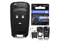 mt-key Auto Klapp Schlüssel Gehäuse 3 Tasten + 1x Rohling HU100 + CR2032 Knopfzelle, CR2032 (3 V), für OPEL INSIGNIA A ASTRA J CASCADA Funk Fernbedienung