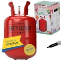 Helium Ballongas für ca.30 Ballons | Heliumflasche Gasfüllung | Luftballons | Party Factory Heliumgas fürHochzeit (1 x Ballongas 30)