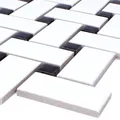 Mosaikfliesen Keramik Sevilla Weiss Schwarz