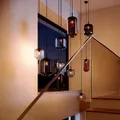 s.luce Velo Galerie Glas-Pendelleuchte Aufhängung 500cm Schwarz Klar Ø 25cm Aufhängung Weiß Zylindrisch