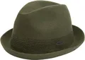CHILLOUTS Yala Hat, grün S-M - Pork Pie Trilby Mix Hut Herren, Unisex Sommerhut, Hochwertiger Trilby Leicht, Stilvoller Pork Pie Herren Verstellbar, Hut Männer Elegant