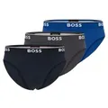 BOSS 3P Power Brief Grau/Blau Baumwolle Large Herren