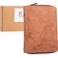 Money Maker Kleine Damen-Geldbörse aus weichem Echtleder mit RFID-Schutz Hellbraun - Beige