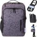 Rucksack Handgepäck Reise Elephant FLY Legends² Laptopfach 2 Hauptfächer Anti-Theft Schultergurt 45 Liter IATA  Damen Reisetasche 12900 Paisley Grau