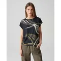 OPUS Print-Shirt SOPIKA PRINT Regular aus fließendem Materialmix blau 38
