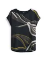 OPUS Damen Kurzarmshirt | Printshirt SOPIKA Print Regular aus fließendem Materialmix Coal Blue, 38