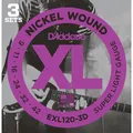 D'Addario E-Git.Saiten EXL120-3D 09-42 Nickel Wound 3er Set