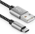deleyCON 2m Nylon Micro USB Kabel Ladekabel Datenkabel Metallstecker Laden & Synchronisieren Handy Smartphone Tablet Navigationsgerät