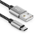 deleyCON 2m Nylon Micro USB Kabel Ladekabel Datenkabel Metallstecker Laden & Synchronisieren Handy Smartphone Tablet