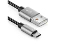 deleyCON deleyCON 2m Nylon Micro USB Kabel Ladekabel Datenkabel Metallstecker USB-Kabel