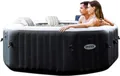 INTEX 28458 Whirlpool PureSPA Jet + Bubble Deluxe (octagon,onyx black, Ø201 außen/Ø150cm innen) App Steuerung