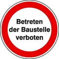 Hinweisschild Baustellenkennz. Betreten der Baustelle verboten, Alu, 31,50 cm