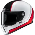 Motorrad Helm M - HJC V10 Hodu - Vintage Integralhelm weiß-schwarz-rot