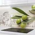 Rodnik Küchenrückwand robuste ABS-Kunststoff Platte Monolith in Deluxe Qualität, Direktdruck. MOTIVAUSWAHL (Grüne Oliven, 60x400 cm)