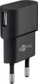 USB Netzteil / Ladeadapter, 1A, 1x USB, flache Bauform, schwarz