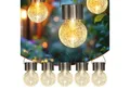 Spetebo LED Solarleuchte Solarleuchten in Bruchglas Optik, Ein-/Ausschalter, LED, warm weiß, Gartenbeleutung Hängekugeln Gartendeko