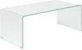 BELIANI Couchtisch Transparent 50 x 100 cm Sicherheitsglas Leicht transportierbar Multifunktional Universell Minimalistisch Skandinavisch Stil