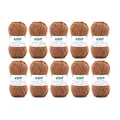 Gründl Wolle Cotton Quick uni - Wolle zum Häkeln aus 100% Baumwolle - Wolle zum Stricken - glänzendes Baumwollgarn 10 Knäuel 50 g / 125 m - Caramell