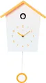 Cuco Clock Kuckucksuhr LANDHAUS 46,5 × 27 × 7,8cm, Pendeluhr Wanduhr, Moderne Schwarzwalduhr, Pendeluhr mit Nachtruhefunktion, Vogelgezwitscher, Vogelstimme