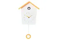 Cuco Clock Wanduhr Kuckucksuhr LANDHAUS, Pendeluhr Wanduhr, Moderne Schwarzwalduhr (46,5 × 27 × 7,8cm, Pendeluhr mit Nachtruhefunktion, Vogelgezwitscher)