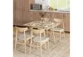 HOMCOM Klapptisch Esszimmertisch mit 2 aufklappbare Flächen, Holztisch (Küchentisch, 1-St., Esstisch), für Esszimmer, Küche, Natur