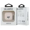 Karl Lagerfeld Airpods 4 Hülle Silicone Case Cover Choupette Head 3D pink