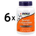 6 x NOW Foods Acetyl L-Carnitine, 500mg - 100 vcaps (433,30 EUR/kg)