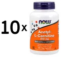 10 x NOW Foods Acetyl L-Carnitine, 500mg - 100 vcaps (399,98 EUR/kg)
