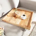 Massives Tablett MAKASSAR 50cm Mangoholz Servierbrett Holztablett Servierplatte