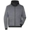 Men's Padded Hybrid Jacket Wattierte Strickfleece Jacke im attraktiven Materialmix grau/schwarz, Gr. M