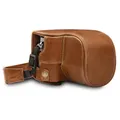 MegaGear MG1566 Panasonic Lumix DC-LX100 II Ever Ready Echtleder Kamera-Case mit Trageriemen - Braun